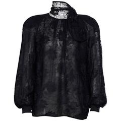Vintage Valentino Black Lace Blouse. 2