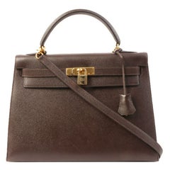 Hermes 1994 Made Kelly Bag 32Cm Chocolate