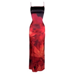 Vintage F/W 1999 Roberto Cavalli Red Glitter Maxi Dress