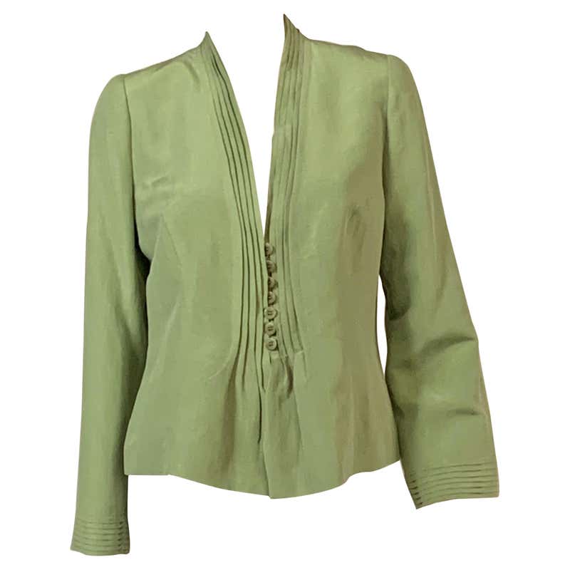 Giorgio Armani Cream Silk Single Button Jacket For Sale at 1stDibs ...