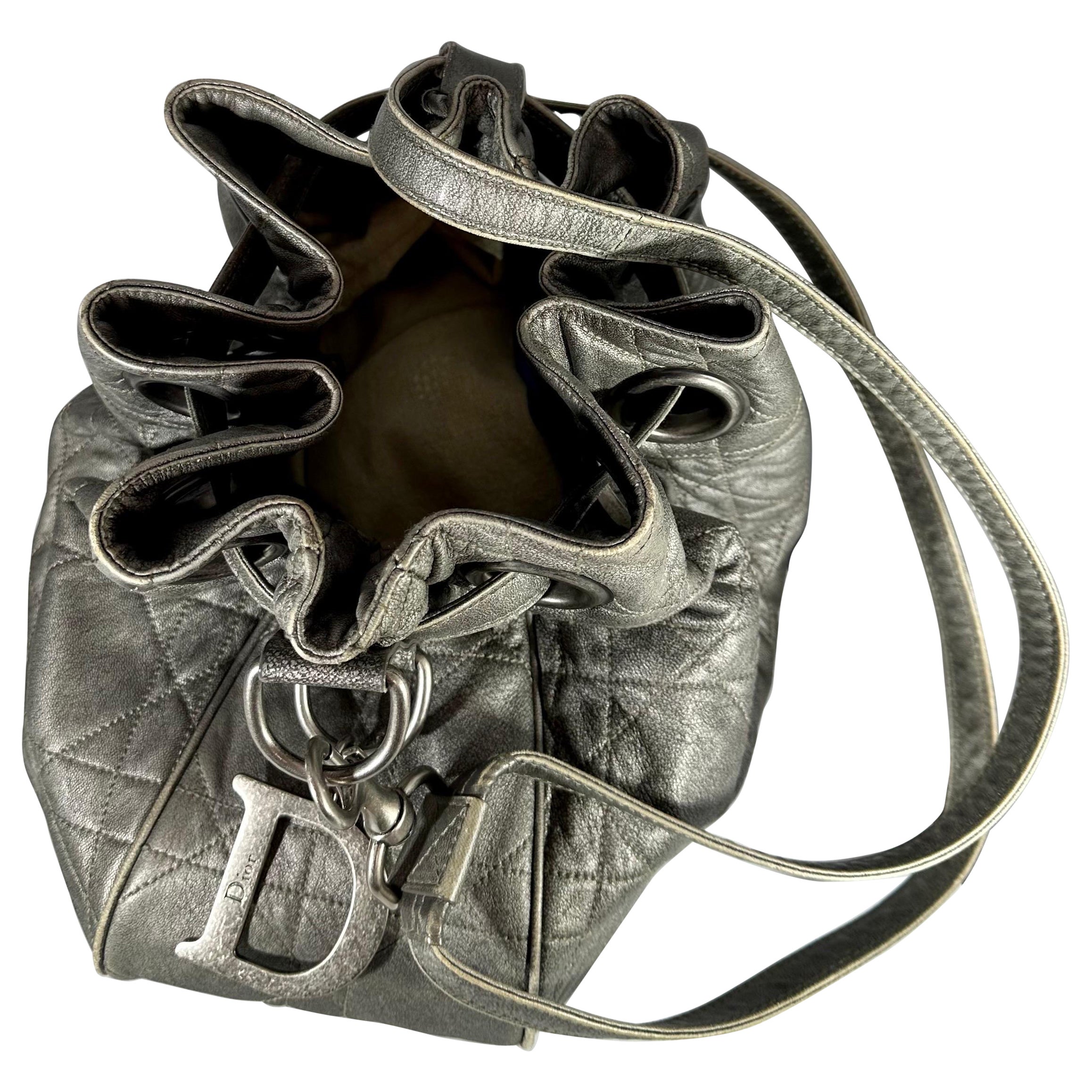 Vintage CHRISTIAN DIOR CANNAGE DRAWSTRING BUCKET Shoulder Bag(CMP057471) 