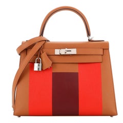 Hermes Kelly Lettre Handbag Brown Epsom with Palladium Hardware 28