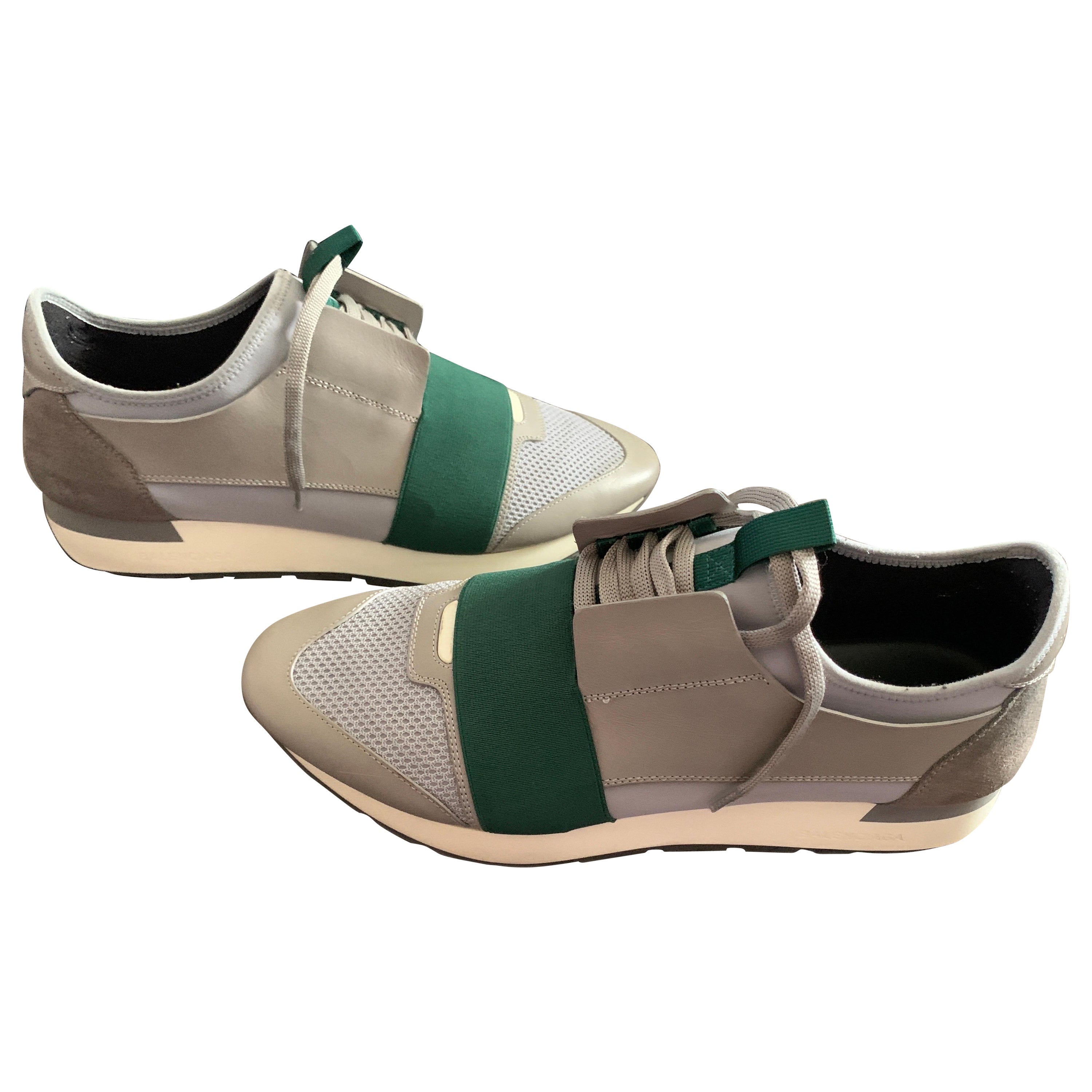 Balenciaga - Chaussures de course unisexe grises et vertes, pour homme, taille 43/10  en vente