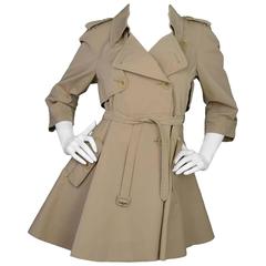 Miu Miu Khaki Flare Trench Coat Sz 40