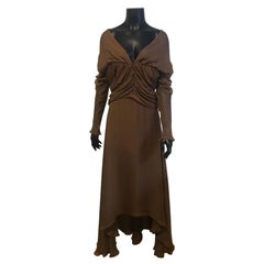 Vintage 2000’s YSL Rive Gauche by Tom Ford ruched silk chiffon evening dress
