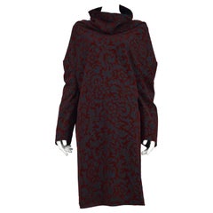 Comme Des Garcons Burgundy Devore Smock Dress 1996