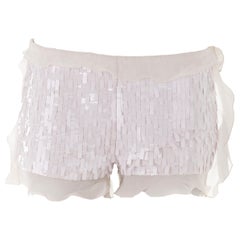 Fendi by Karl Lagerfeld S/S 2000 white sequined hot pants