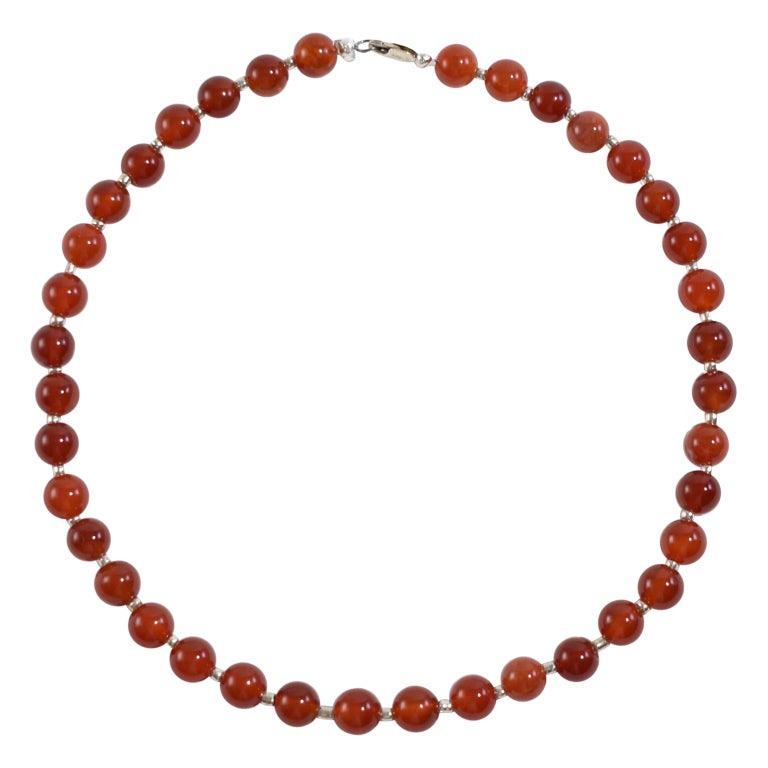 Carnelian Beaded Necklace For Sale at 1stDibs