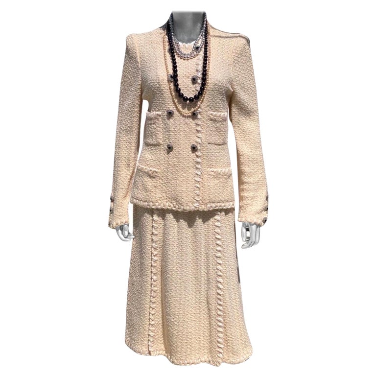 Chanel Cropped Tweed Jacket & Skirt - Janet Mandell