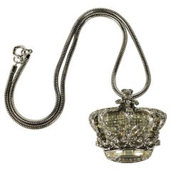 Retro Coro Invisibly Set Royal "Golden Jubilee" Crown Brooch-Pendant
