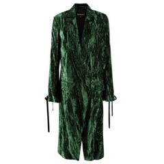 Ann Demeulemeester Green Crushed Velvet Coat
