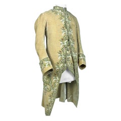 A French Embroidered Velvet Court Habit and Waistcoat Circa 1780