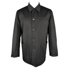 Ermenegildo Zegna 38 Cappotto auto reversibile in lana e cachemire a tinta unita nero