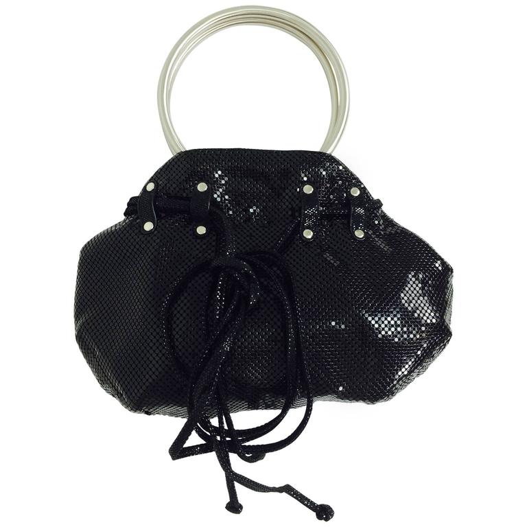 whiting and davis black mesh purse