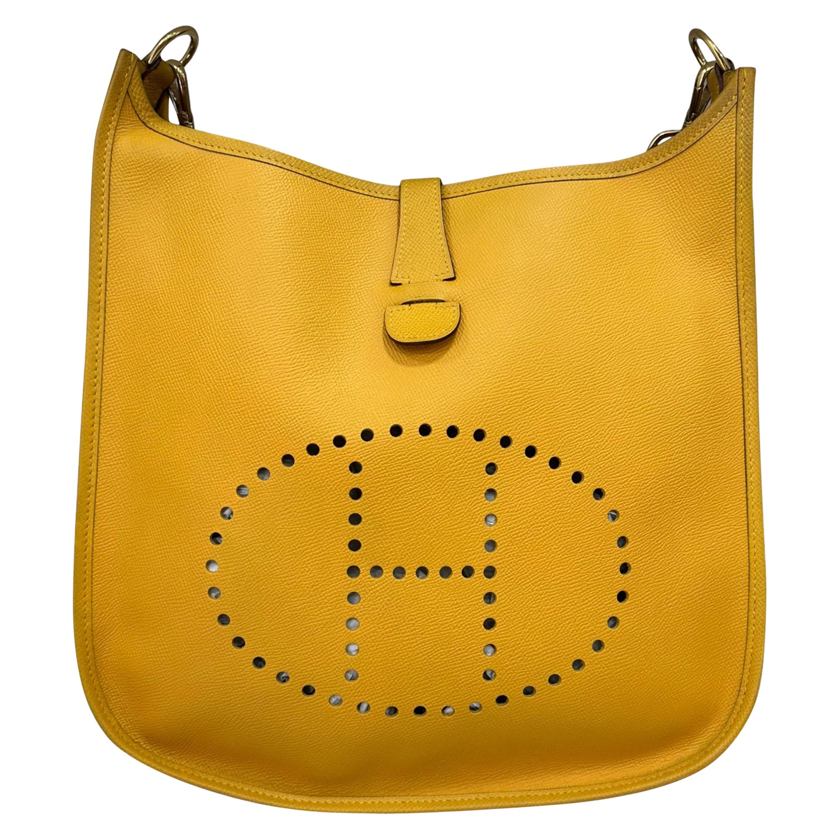 1999 Hermès Evelyne GM Epsom Jaune Leather Crossbody Bag