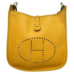 Retro 1999 Hermès Evelyne GM Epsom Jaune Leather Crossbody Bag