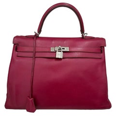 2010 Hermès Kelly 35 Evercalf Rouge Leder Top Handle Tasche