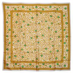 Oscar De La Renta - Sciarpa di seta grande, elegante e audace con accenti di verde smeraldo