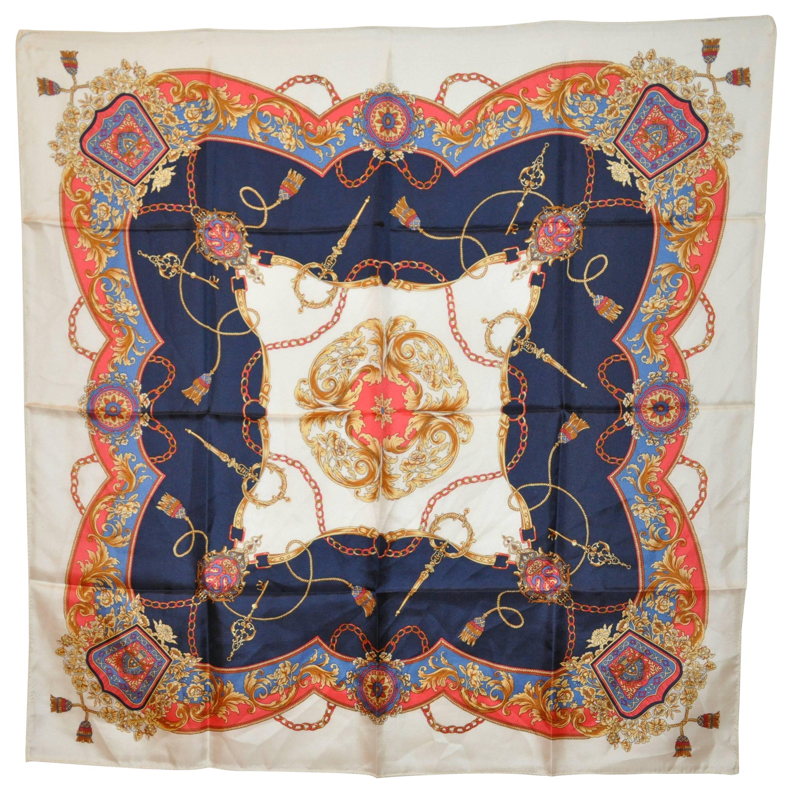 Majestic "Royal" Theme Multi Color Silk Scarf