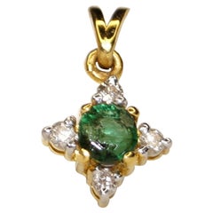 Pendentif en or 18 carats IGI Certified Diamond Natural Emerald Diamond Pendentif Hallmark
