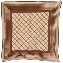 Liz Claiborne Cream and Brown Cotton Scarf 2