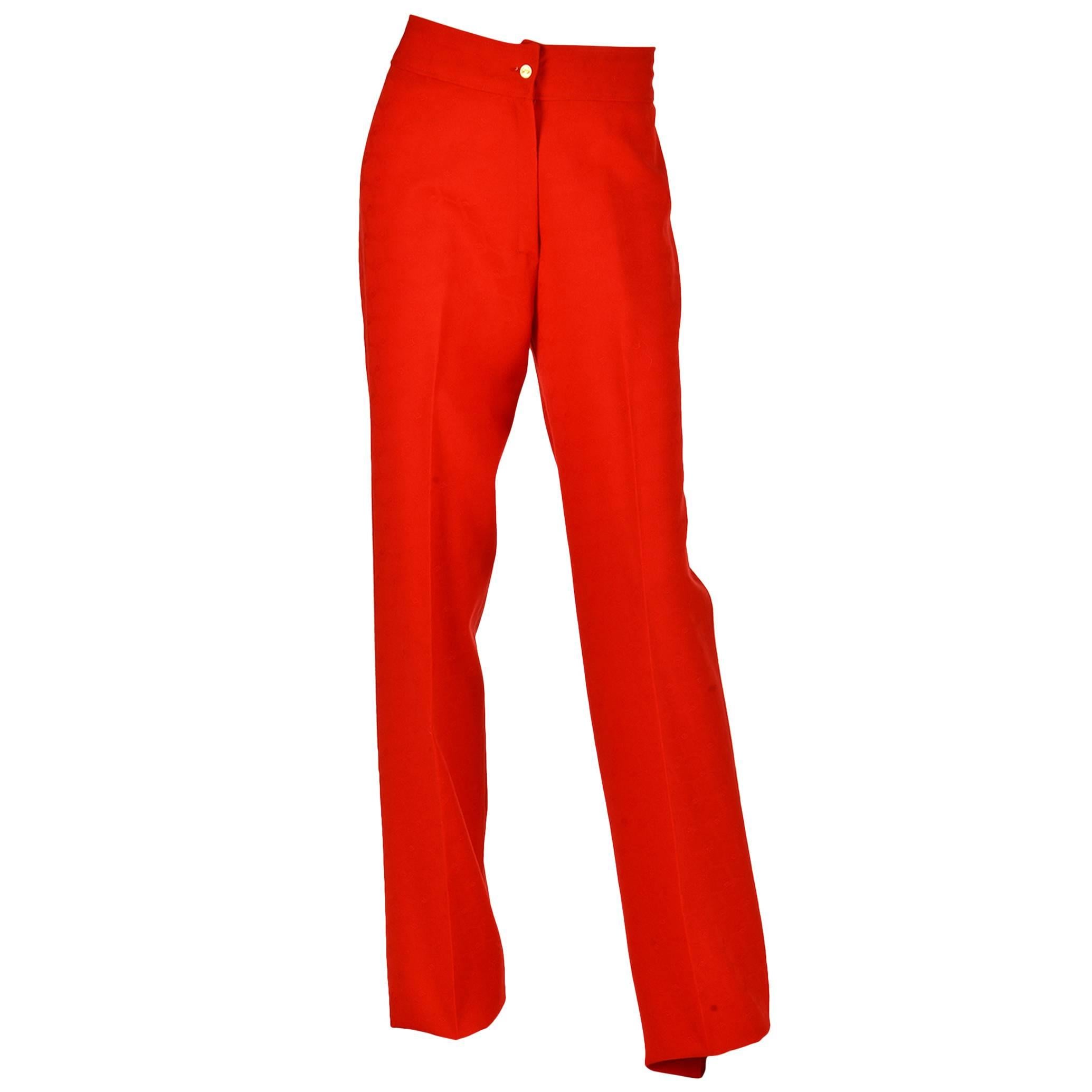 Roberta di Camerino Vintage Red Wool Trousers