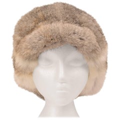 1960s Adolfo II Fur Hat with Hip Fur Bill 