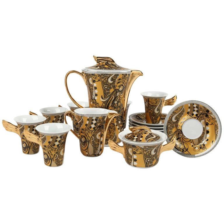 VERSACE ROSENTHAL Classic Gold Black Medusa Pattern Weider Collection Tea  Set at 1stDibs | versace medusa tea set, versace tea set china, tea set  versace