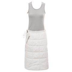 Jupe et gilet de sport en nylon matelassé blanc Chanel par Karl Lagerfeld, P/E 2001