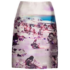 Prada Silk Beach Scene Print Skirt Spring 2010