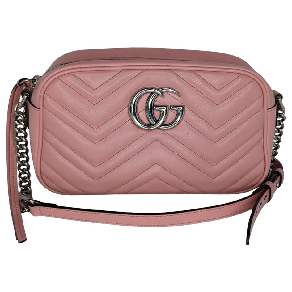 Gucci Taupe Mini gg Marmont 2.0 Coin Pouch Keychain