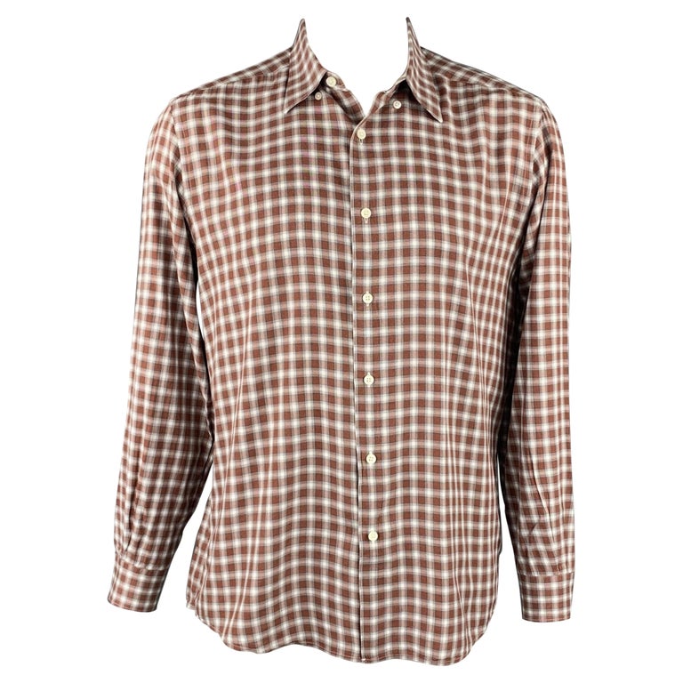ERMENEGILDO ZEGNA Size L Beige Cotton Button Up Long Sleeve Shirt main image 1