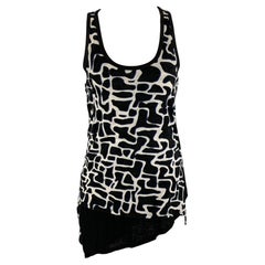 PROENZA SCHOULER - T-shirt abstrait en coton noir et blanc, taille XS