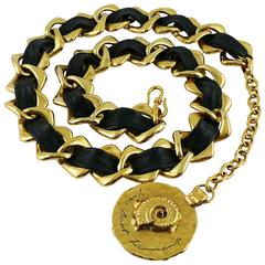 Yves Saint Laurent YSL Vintage Leather and Chain Belt 11