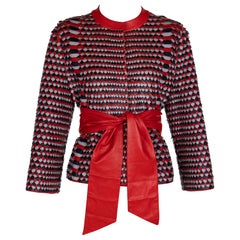 Giorgio Armani Red Leather Jacket &  Belt