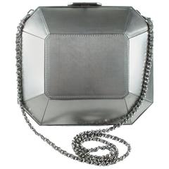 Chanel Crossbody XL Clutch Hardshell Box Bag - CC Chain Silver Lego Boy Handbag