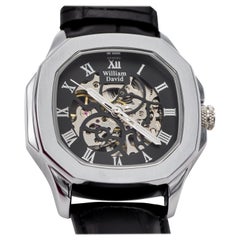 William David Watch Platinum Color Alloy & Stainless Steel 42mm
