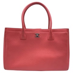 Chanel Pink Pebbled Leather Executive Tote Bag with Strap