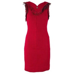 Chanel Dallas Collection Suede Fringed Tweed Dress