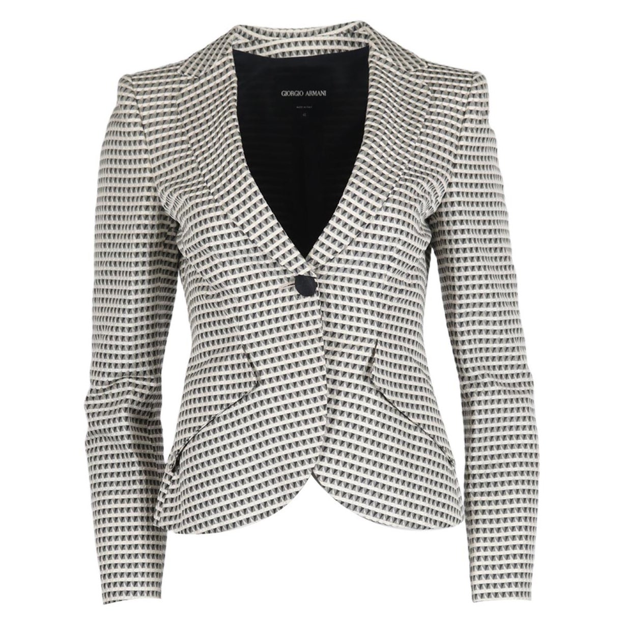 Giorgio Armani Printed Cotton And Silk Blend Blazer It 42 Uk 10