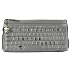 Chanel 2017 Keyboard Metallic Leather Clutch