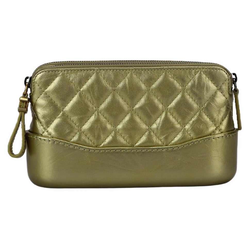 Gold Lambskin 'CC' Evening Bag