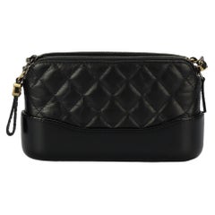 Used Chanel 2017 Gabrielle Clutch With Chain Quilted Leather Shoulder Bag
