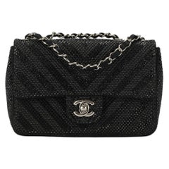 Chanel 2015 Classic Mini Rectangle Flap Strass Embellished Shoulder Bag