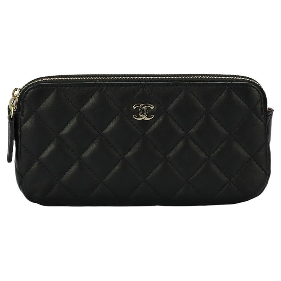 Chanel 2016 Clutch With Chain Quilted Leather Shoulder Bag For Sale