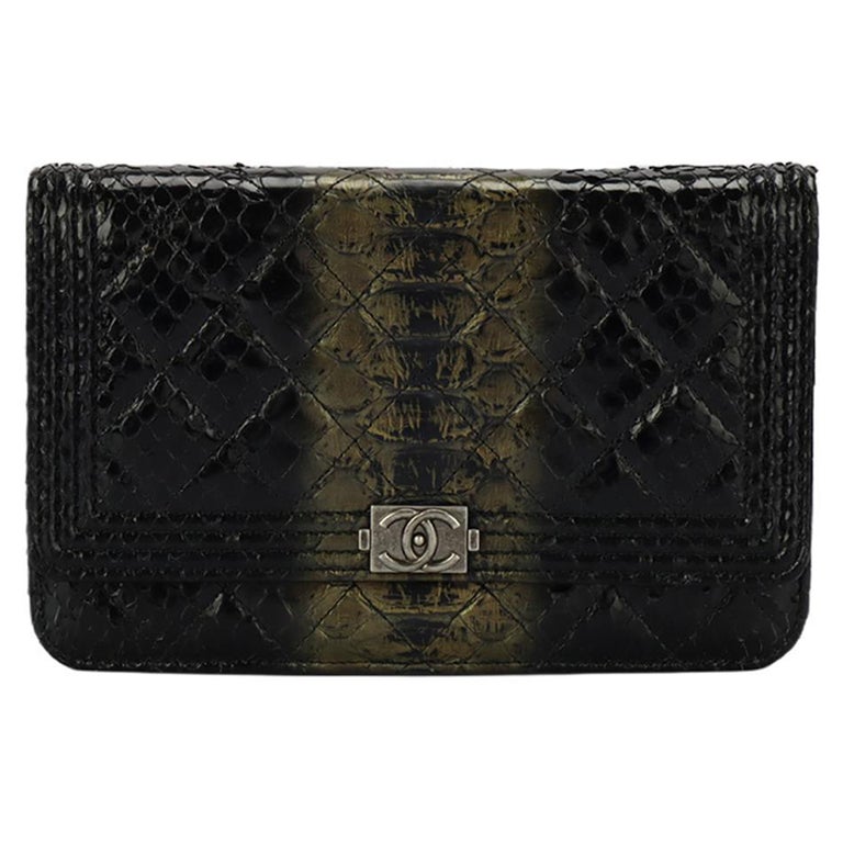 Chanel 2014 Boy Wallet On Chain Quilted Python Shoulder Bag For Sale at  1stDibs