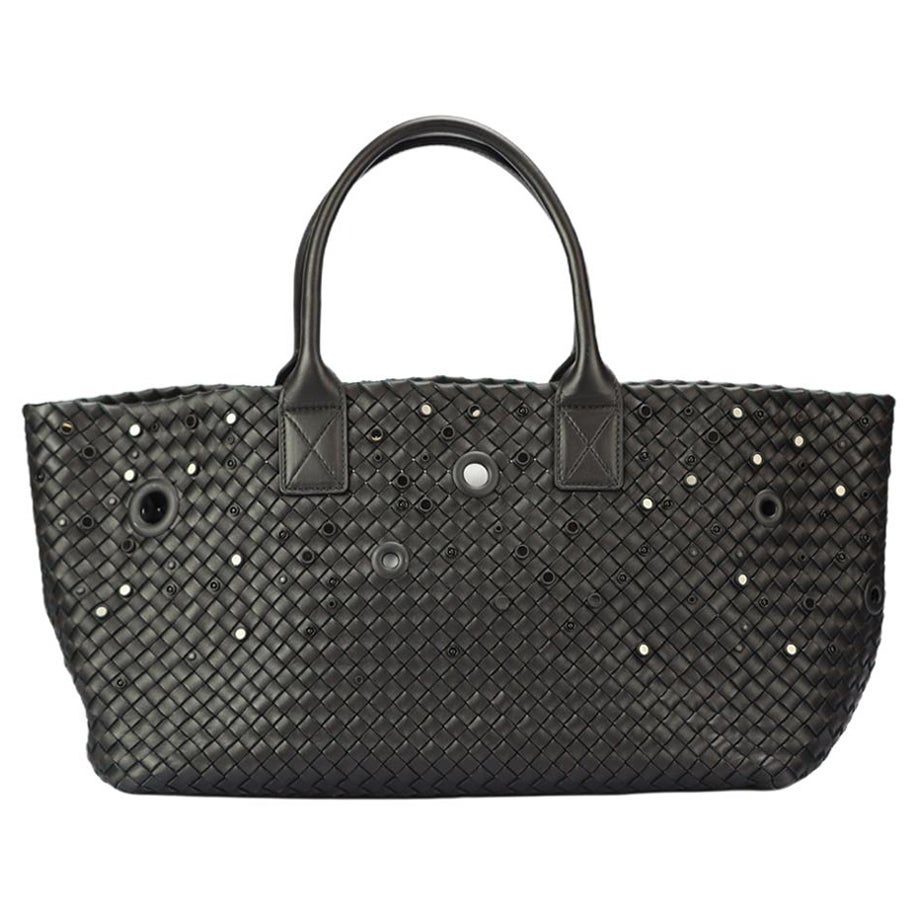 Bottega Veneta Limited Edition Cabat Embellished Intreciato Leather Tote Bag