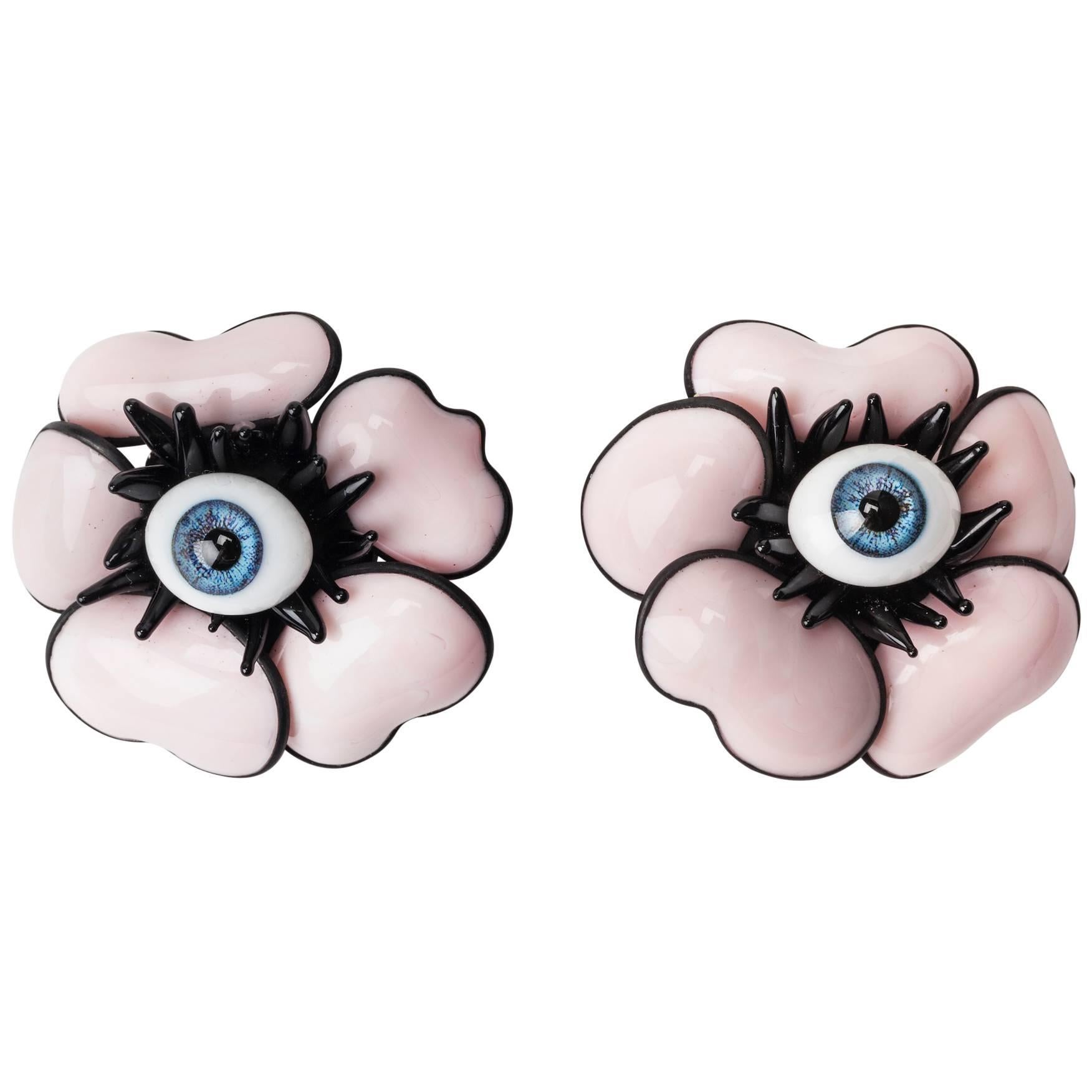 MWLC Surrealist Pink Poppy Earrings For Sale
