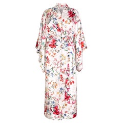 Verheyen London Flower Kimono dress in Italian Silk Satin - One Size 