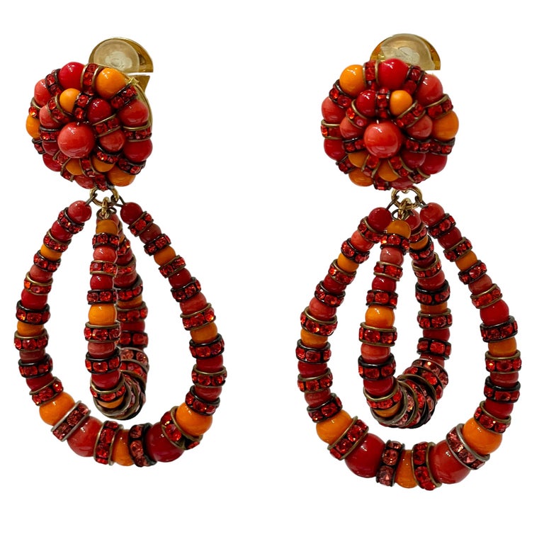 Françoise Montague Lolita Earrings in Orange For Sale